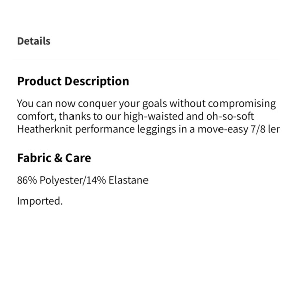 Fabletics high waisted Heatherknit performance leggings 7/8 length size M - Picture 5 of 5